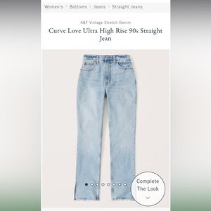Abercrombie & Fitch Curve Love Ultra High Rise 90s Straight Jean